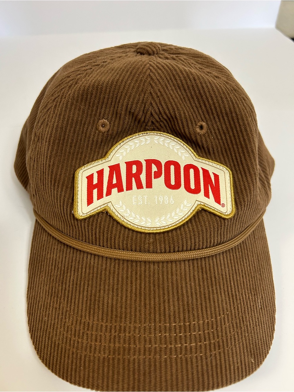 Harpoon Brewery Logo Brown Corduroy Baseball Cap Adjustable OSFA